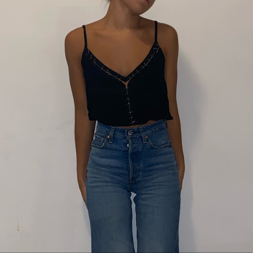 LF crop top with metal hoop detail